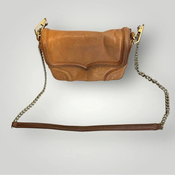 Rebecca Minkoff Mini Crossbody Purse Gold Hardware Chain Link Strap Caramel - Picture 9 of 16